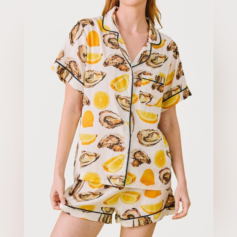KATIE KIME The World Is Your Oyster Pajama Shorts Set Size 3XL